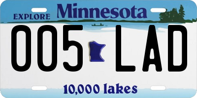 MN license plate 005LAD