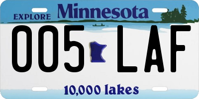 MN license plate 005LAF