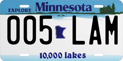 MN license plate 005LAM