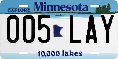 MN license plate 005LAY
