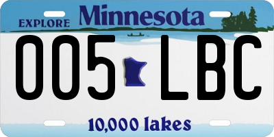 MN license plate 005LBC