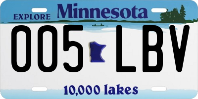 MN license plate 005LBV