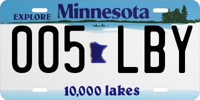 MN license plate 005LBY