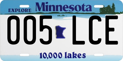 MN license plate 005LCE
