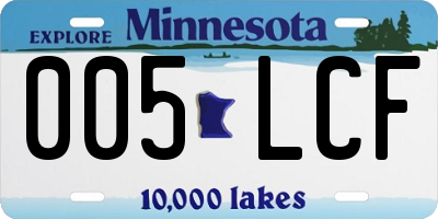 MN license plate 005LCF