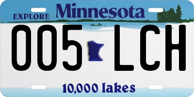 MN license plate 005LCH
