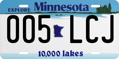MN license plate 005LCJ
