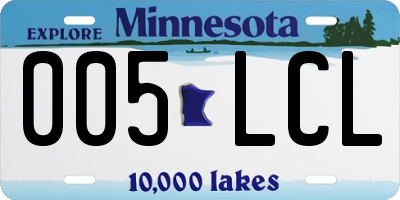 MN license plate 005LCL