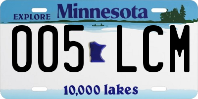 MN license plate 005LCM