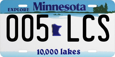MN license plate 005LCS