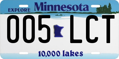 MN license plate 005LCT