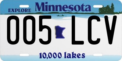 MN license plate 005LCV