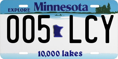MN license plate 005LCY