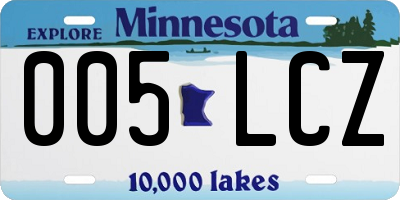 MN license plate 005LCZ