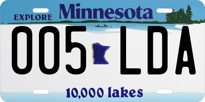 MN license plate 005LDA