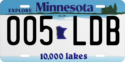 MN license plate 005LDB