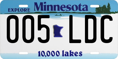 MN license plate 005LDC