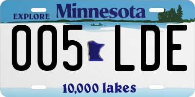 MN license plate 005LDE