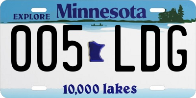 MN license plate 005LDG