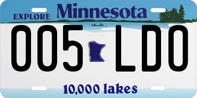 MN license plate 005LDO
