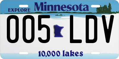 MN license plate 005LDV