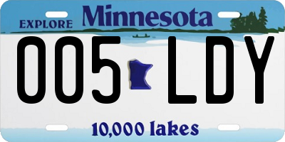 MN license plate 005LDY