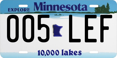 MN license plate 005LEF