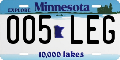 MN license plate 005LEG