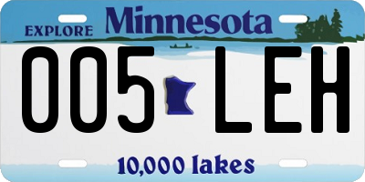 MN license plate 005LEH