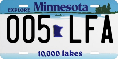 MN license plate 005LFA