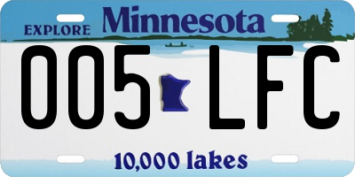 MN license plate 005LFC