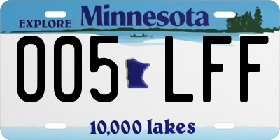 MN license plate 005LFF