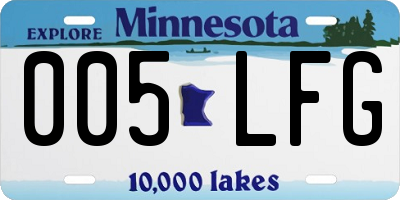 MN license plate 005LFG