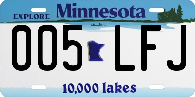 MN license plate 005LFJ