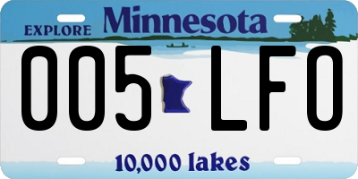 MN license plate 005LFO