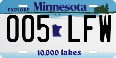 MN license plate 005LFW