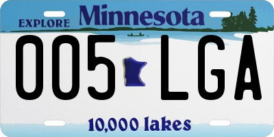 MN license plate 005LGA