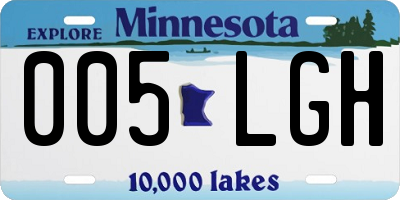MN license plate 005LGH