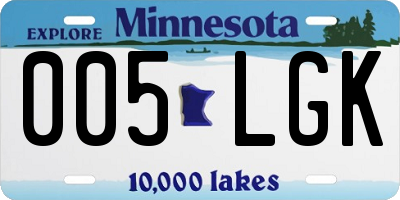 MN license plate 005LGK