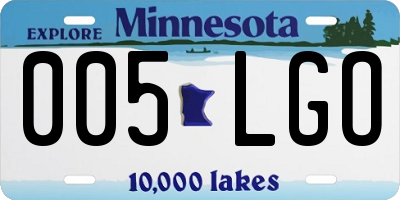 MN license plate 005LGO