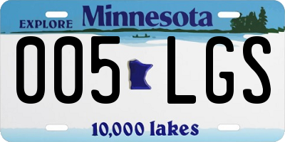 MN license plate 005LGS