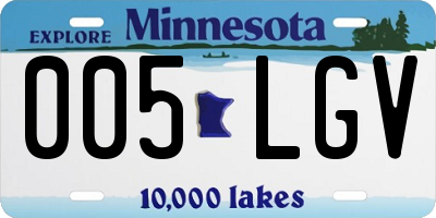 MN license plate 005LGV