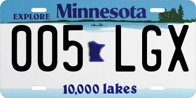 MN license plate 005LGX