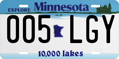 MN license plate 005LGY