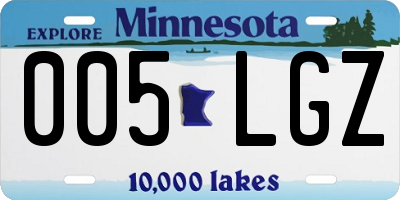 MN license plate 005LGZ