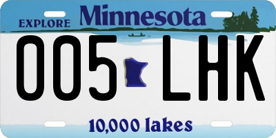 MN license plate 005LHK