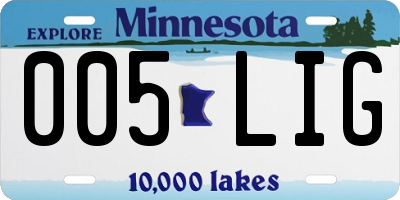 MN license plate 005LIG