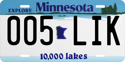 MN license plate 005LIK