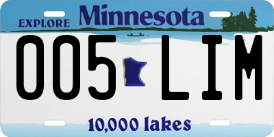 MN license plate 005LIM