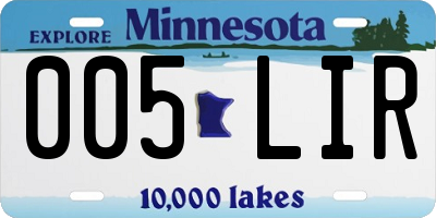 MN license plate 005LIR